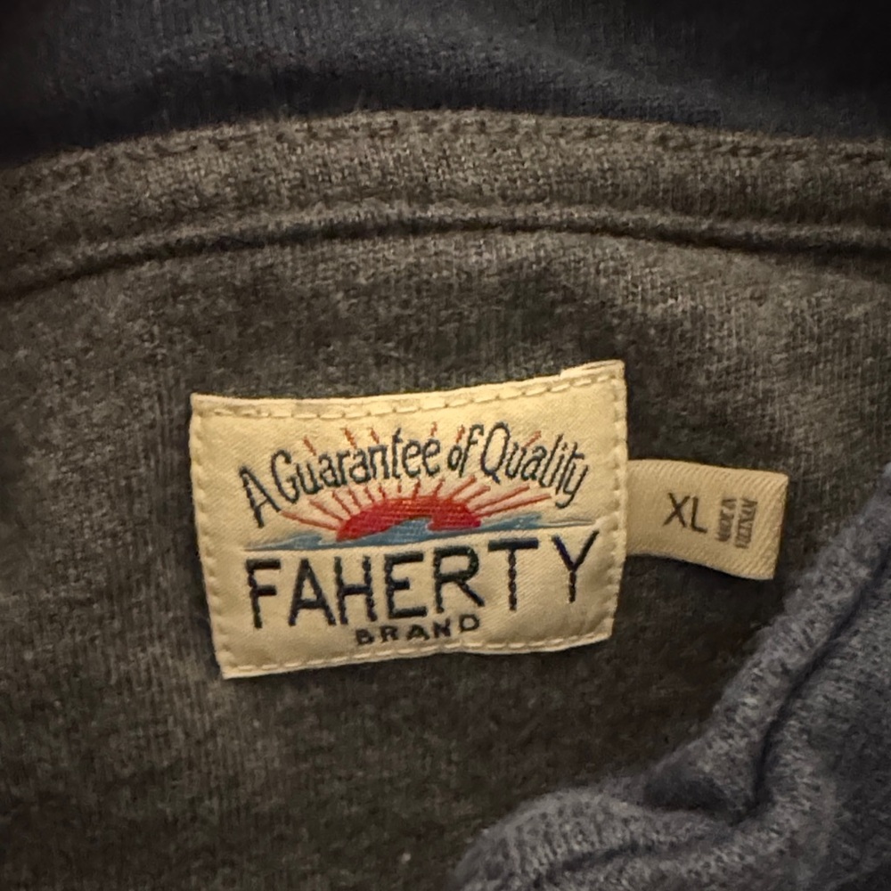 Faherty Gray And Navy Pullover - image 2